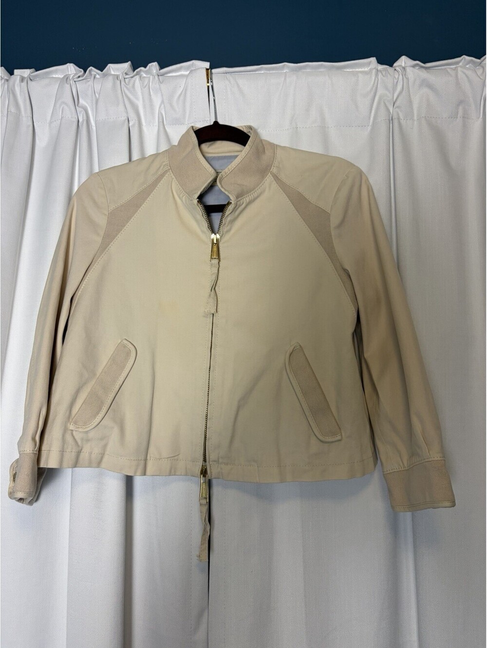 Vintage Y2K Dsquared2 Beige Tan Cropped Bomber Jacket Size IT 42 XSRetail $800